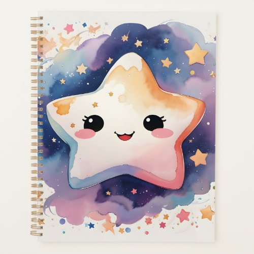 Cute Kawaii Watercolor Star Nursery Baby  Planner