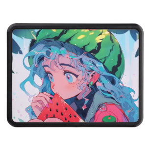 Cute Kawaii Watermelon Fruit Nature Anime Girl Hitch Cover