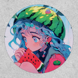 Cute Kawaii Watermelon Fruit Nature Anime Girl Patch
