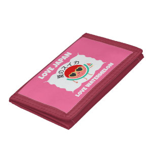 Cute Kawaii WATERMELON LOVE JAPAN Summer Fruit Tri-fold Wallet