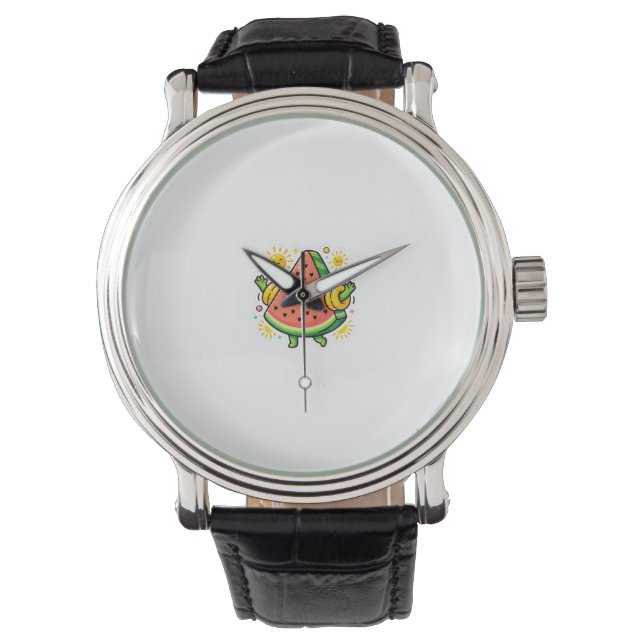 Cute Kawaii Watermelon Slice Inflatable ArmSticker Watch (Front)