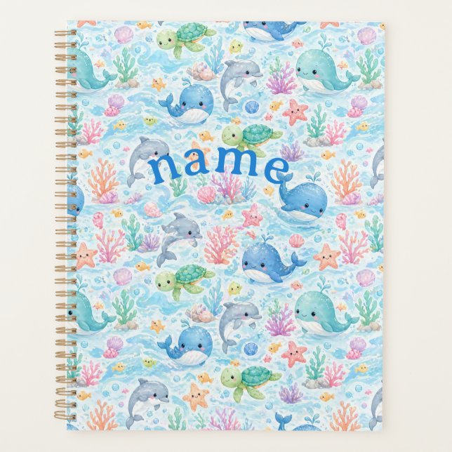 cute kawaii whale design planner (Front)