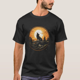 Cute Kawaii Wolf Howling At The Moon Kids Alaskan T-Shirt