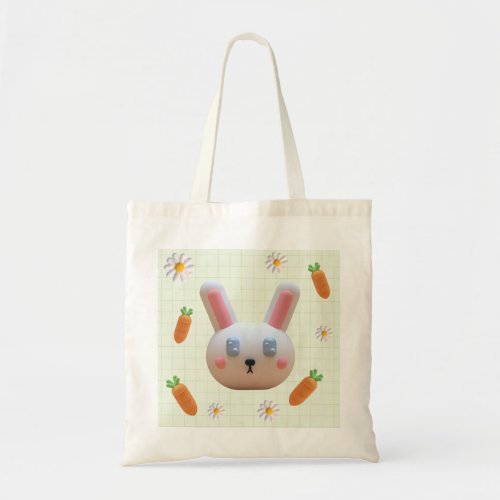 Cute Kawaii Y2K Easter Bunny Spring Flower  Tote Bag