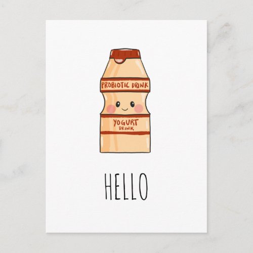 Cute Kawaii Yakult Yogurt Drink Asian Snack Blank Postcard