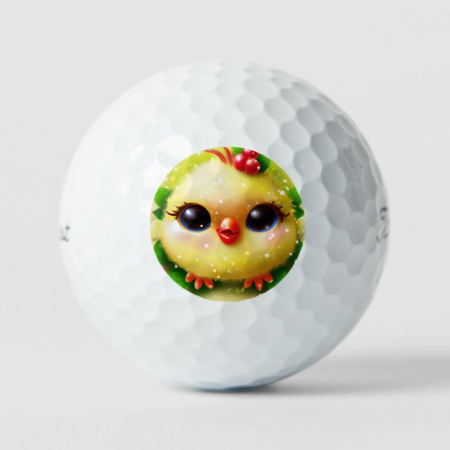 Cute Kawaii Yellow Baby Chick Poster Golf Balls