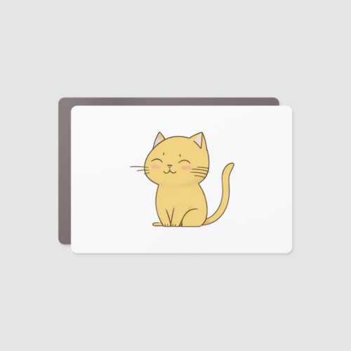 Cute Kawaii Yellow Cat drawing   Car Magnet