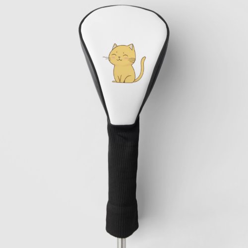 Cute Kawaii Yellow Cat drawing   Golf Head Cover