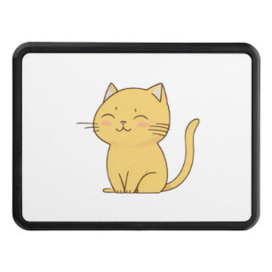 Cute Kawaii Yellow Cat drawing Hitch Cover
