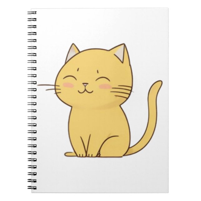 Cute Kawaii Yellow Cat drawing   Notebook (Front)