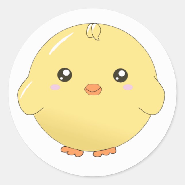 Cute kawaii yellow chick stickers (Front)