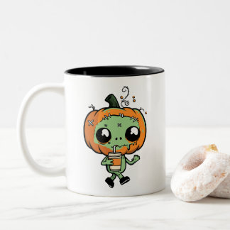 Cute Kawaii Zombie Pumpkin Iced Coffee Mug