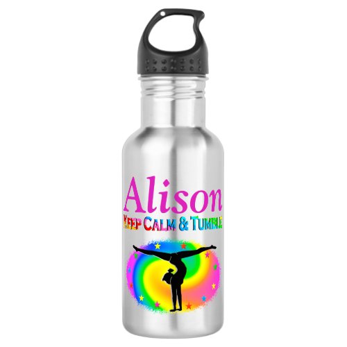 CUTE KEEP CALM AND TUMBLE GYMNAST WATER BOTTLE