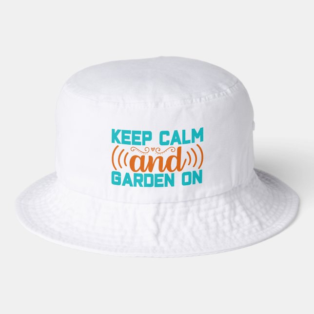 Cute keep calm gardening lovers  bucket hat (Front)
