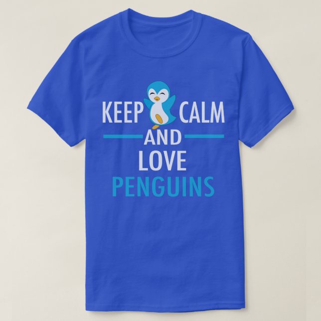 Cute Keep Calm Love Penguins T-Shirt (Design Front)