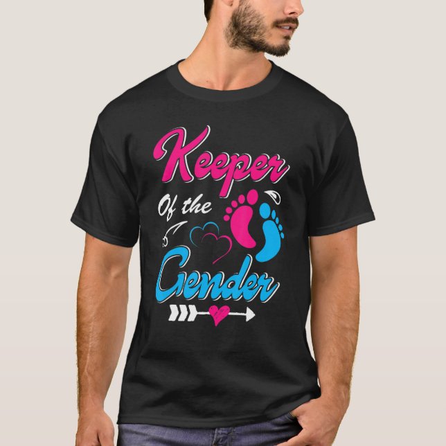 Cute Keeper Of Gender Tee  Baby Reveal Mother's Da (Front)