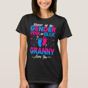 Cute Keeper Of The Gender Granny Loves You Pink Or T-Shirt