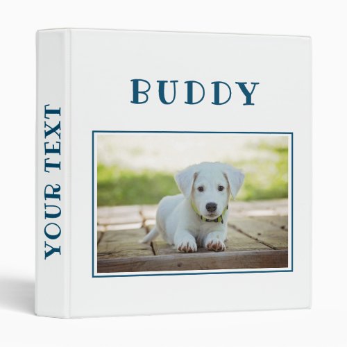 Cute Keepsake Pet Dog Photo Album Binder - Memory Keepsake Pet Dog Photo Album Binder. The binder has a photo of a pet, pet`s name on a white background. Personalize with your dog or any other pet photo and your dog or pet name and change or erase the name on the spine. A great keepsake gifts, photo album, a scrapbook album, in memory of, notes and more for your dog or pet.