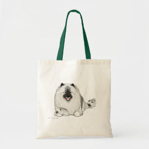 Cute Keeshond Dog with Puppies Tote Bag