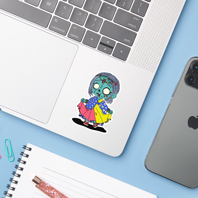 Cute Kenyan Zombie Sticker (Laptop w/ iPhone)
