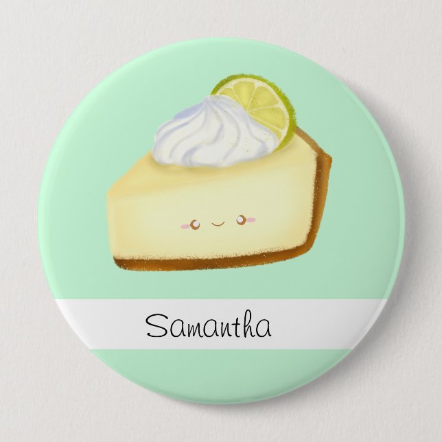 Cute Key Lime Pie Button (Front)