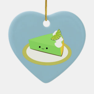 Cute Key Lime Pie Ceramic Ornament