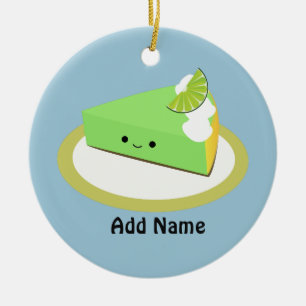 Cute Key Lime Pie Ceramic Ornament