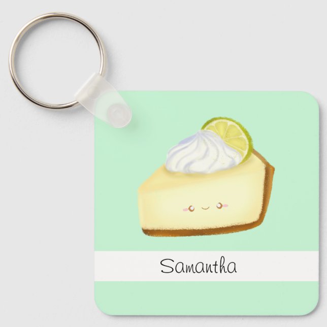 Cute Key Lime Pie Keychain (Front)