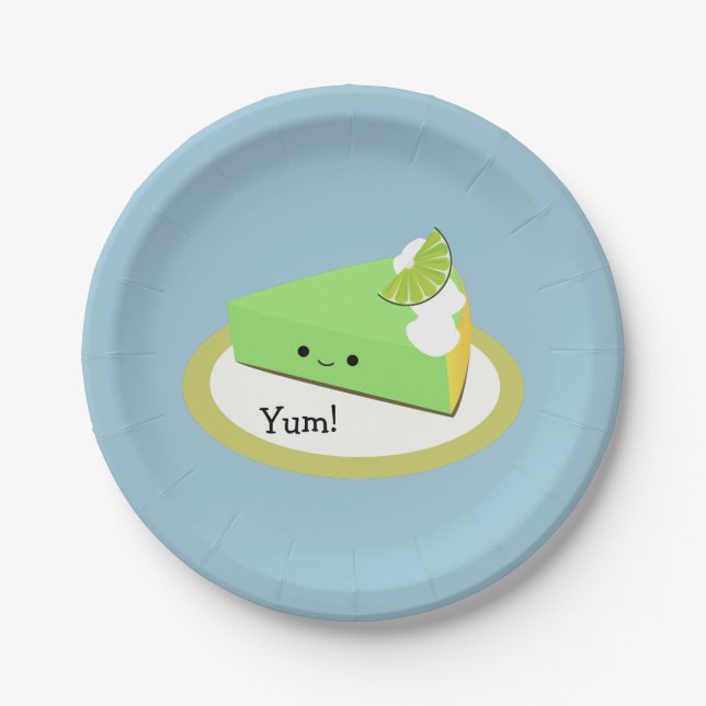 Cute Key Lime Pie Paper Plates (Front)