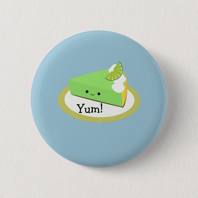 Cute Key Lime Pie Pinback Button (Front)