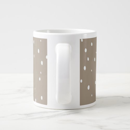 Cute Khaki Polka Dot Giant Coffee Mug