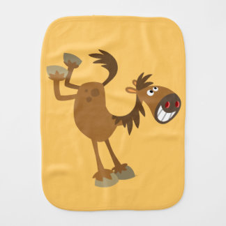 Cute Kicking Cartoon Horse Burp Cloth