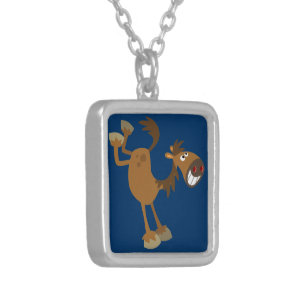 Cute Kicking Cartoon Horse Necklace