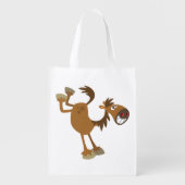 Cute Kicking Cartoon Horse Reusable Bag (Front)