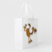 Cute Kicking Cartoon Horse Reusable Bag (Back Side)