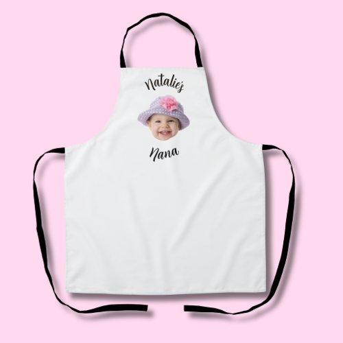 Cute Kid Baby Face Photo Child Name Grandma Apron