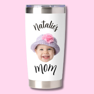 Cute Kid Baby Face Photo Child Name Mom Insulated Tumbler