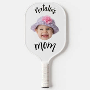 Cute Kid Baby Face Photo Child Name Mom Pickleball Paddle