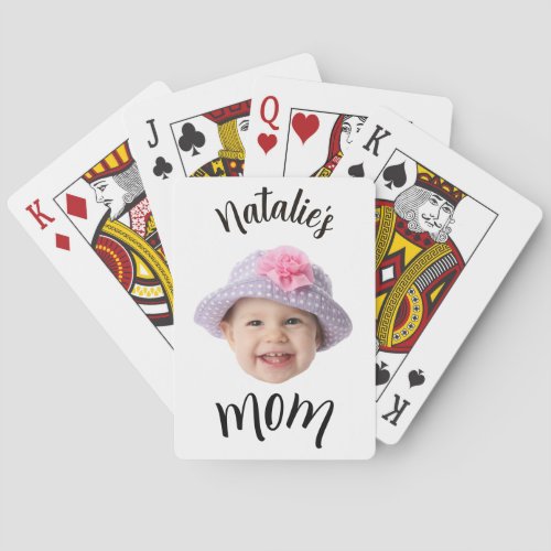 Cute Kid Baby Face Photo Child Name Mom Poker Cards