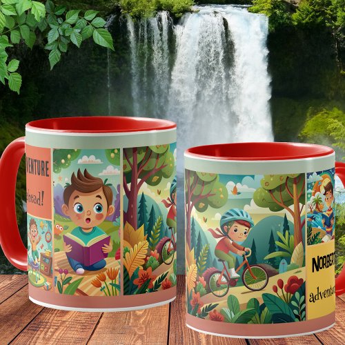 Cute Kid Custom Illustrations Adventure Mug