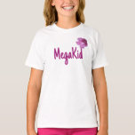 Cute kid customizable personal pink rose flower T-Shirt<br><div class="desc">This gorgeous T-shirt was created by Berglind Design.

© Berglind Design. All rights reserved.</div>