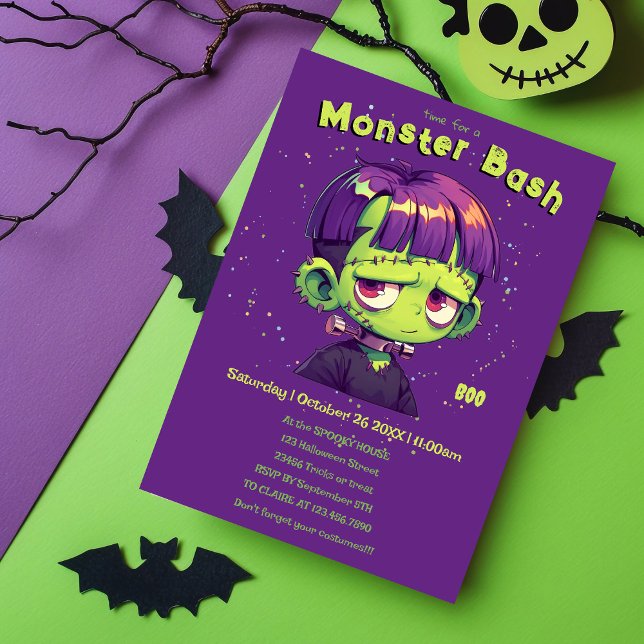 Cute Kid Frankenstein halloween Invitation (Creator Uploaded)