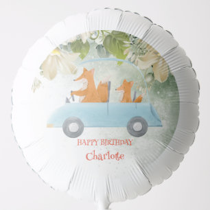 Cute Kid Mom fox Safari jungle Birthday party Balloon
