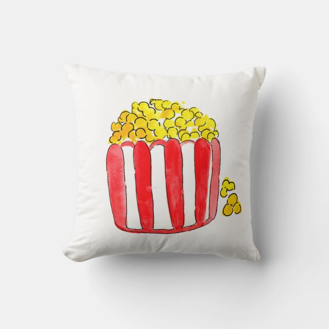 Cute kid popcorn movie night pillow (Front)