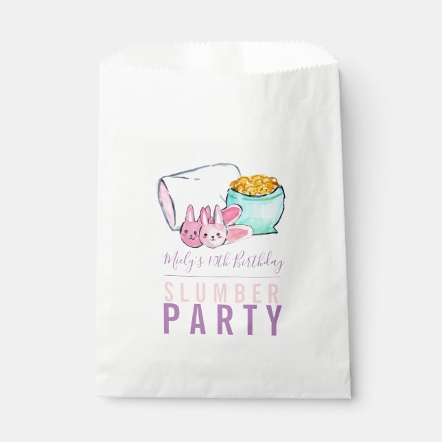 Cute kid sleepover slumber party favor bag (Front)