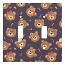 Cute Kid Teddy Bear Cartoon Brown Bear Light Switch Cover