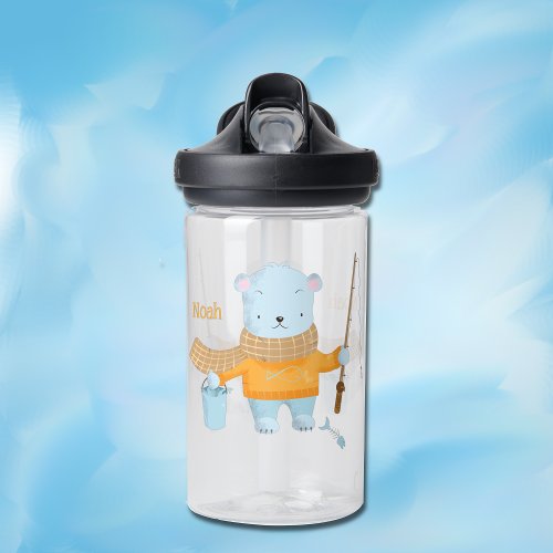 Cute Kid Water Bottle with Polar Bear