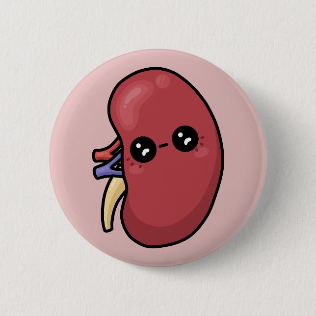 Cute Kidney - Human Biology Button (Front)