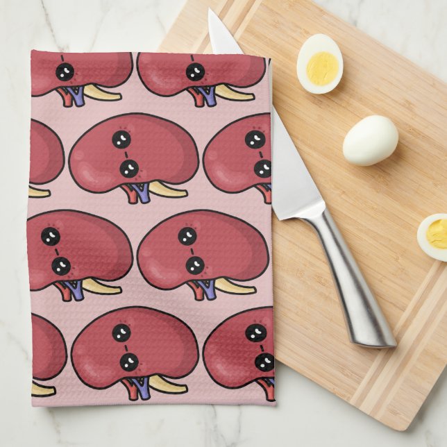 Cute Kidney - Human Biology Kitchen Towel (Quarter Fold)