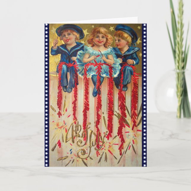 Cute Kids 4th of July Card (Front)